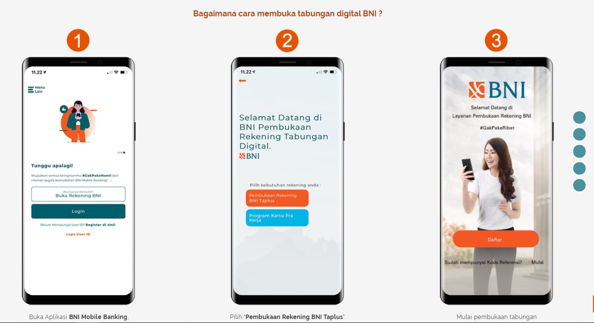 cara buka rekening bni online